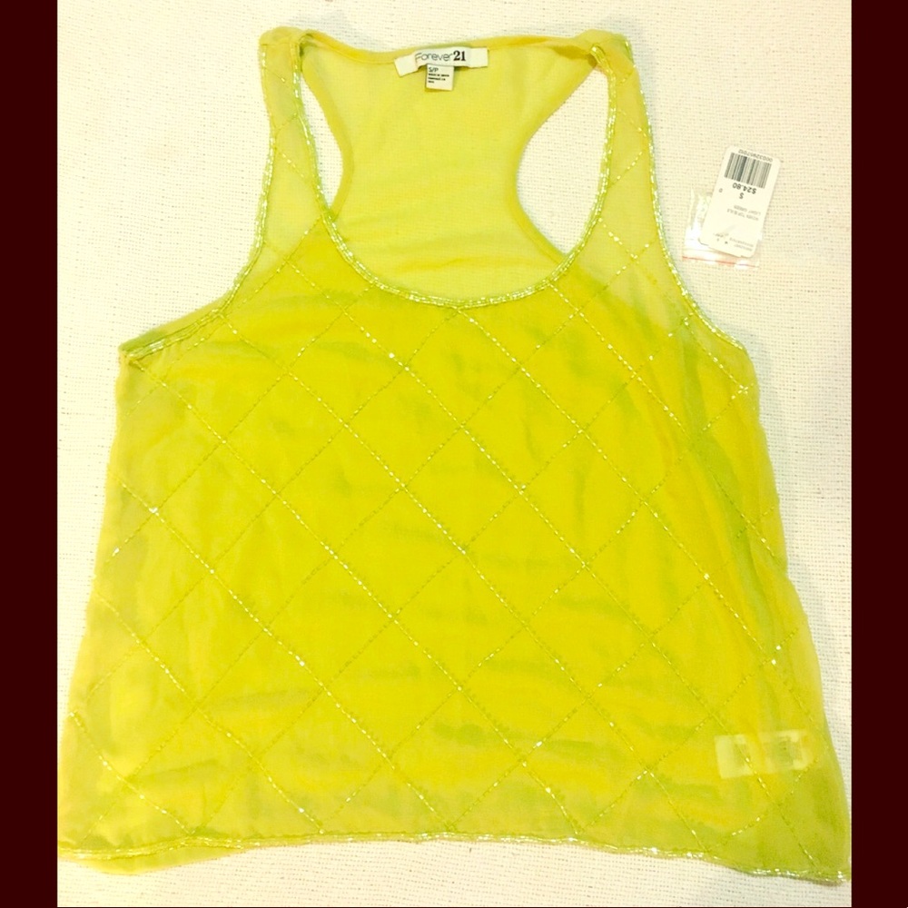 Forever 21 -Light green beaded tank top.
